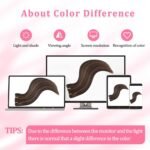 Clip in Hair Extensions Real Human Hair Dark Brown Highlights for Women | Seamless, Balayage, 100% Human Hair Extensions Clip ins, Clip on Hair Extensions, Invisible Straight Double Weft 16" 90g - Image 9