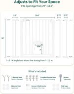 Babelio Baby Gate with Adjustable Cat Door, CatPrivilege III, 29-43" | Auto-Close, Pressure Mounted with No Drilling, Dual Lock Safety Gates For Stairs, Doorways and House, Easy Walk Thru, White - Image 5