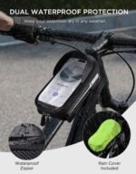 whale fall Bike Frame Bag Waterproof, 3D EVA Hard Shell, Bike Phone Holder | Top Tube Bag with TPU Touchscreen, Fits Phones up to 7", Adjustable Straps for Most Frames, Includes Rain Cover - Image 5