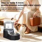Sfozstra 5L Cat Gravity Water Bowl Dispenser: Stainless Steel Bowl | No Power Needed / No Filter Required / Spill Proof Design / Easy Cleaning / Cats & Small Dogs / Home Crate Area & Travel - Image 4