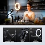 NEEWER Entry Level Version 10.5" 10W Ring Light with 46"-63" Stand, Overhead Phone Holder Mount Compatible with iPhone, Bi Color LED Selfie Lighting CRI85+ for TikTok Video Recording Streaming, N44 - Image 6