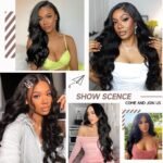 13x6 Lace Front Wigs Human Hair 28 Inch Body Wave HD Lace Front Wigs Human Hair Pre Plucked 200 Density with Baby hair Transparent Lace Frontal Wigs for Women Natural Color - Image 4