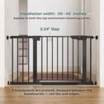 Cumbor 30-46" Baby Gate for Stairs, Auto Close Dog Gate for the House Black | Easy Install Pressure Mounted Pet Gates for Doorway, Dual Lock Indoor Safety Gate for Baby & Dog, Mom's Choice Awards Winner - Image 6