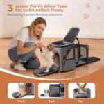 Lekereise Cat Backpack Expandable Pet Carrier Backpack for Small Cats and Dogs, Foldable Dog Carrier Backpack with Inner Safety Leash, Grey - Image 4