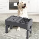 UPSKY 2-in-1 Elevated Dog Bowls Set with 4 Height Adjustable Stand, Balck | No Spill Water Bowl, Slow Food Bowl, No-Splash, Anti-Slip, Dishwasher Safe, Folding Design, Suitable for Small Medium Dogs - Image 9