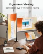 ErGear Dual Monitor Stand, Heavy Duty Adjustable Monitor Desk Mount for 2 Screens up to 32 Inches, Fully Adjustable Height, Tilt, Swivel, Rotate, Supports 17.6 lbs per Monitor Arm, Easy Installation - Image 9
