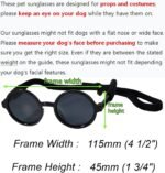 G001 Medium Breeds 20-40 lbs Dog Cat Pet Costume Prop Round Sunglasses (Black) - Image 3
