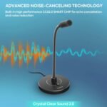 CMTECK USB Computer Microphone G009, Noise-Cancelling Recording Desktop Mic for PC/Laptop for Online Chatting, Home Studio, Podcasting, Gaming, Skype, YouTube with Mute Function(Windows/Mac) | Built-in pop filter and metal base. 360° adjustable neck, mute button. Great for podcasting, gaming, YouTube (Windows/macOS) - Image 6