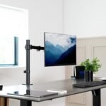 VIVO Single 13 to 38 inch Ultrawide Monitor Arm Desk Mount, Regular Screens up to 32 inches, 22 lbs capacity, Fully Adjustable Stand with C-Clamp and Grommet Base, Black, STAND-V001 - Image 3