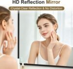 Bathroom Vanity Mirror for Over Sink, 30x20 Inch Matte Black Mirror | Shatterproof Tempered Glass, Anti-Rust Metal Frame, Rectangle Wall Mirrors for Bedroom, Living Room & Entryway - Image 3