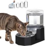Sfozstra 5L Cat Gravity Water Bowl Dispenser: Stainless Steel Bowl | No Power Needed / No Filter Required / Spill Proof Design / Easy Cleaning / Cats & Small Dogs / Home Crate Area & Travel - Image 2
