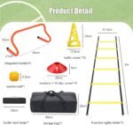 Agility Ladder & Speed Hurdles Soccer Training Equipment Kit Football Training| Footwork Drills | Cones Goalkeeper Practice Equipment for Kids Youth Adult - Image 3