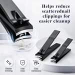 Aogeili Wide Jaw Steel Nail Clippers Set for Thick Toenail & Fingernail | Ultra Sharp Blades, Anti-Slip Grip, Large Toenail & Small Fingernail for Men Women Seniors, Home Travel Gift - Image 4