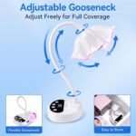Makartt Flash Cure UV LED Nail Lamp for Gel-X Tips, Adjustable Gooseneck | 50 mW/cm² Cordless Rechargeable UV Light with Auto Sensor & 4 Timers & 10 Beads for Fast Gel Curing Home DIY Salon Use, White - Image 8