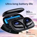 Active Noise Cancelling Wireless Earbuds Bluetooth Headphones 90 Hrs Playtime Ear Buds with Hi-Res Stereo Deep Bass Power Display Earphones with Earhooks Waterproof Transparency Headset Sports/Running - Image 4