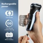 5D Electric Razor for Men:IPX7 Waterproof Wet or Dry | Rotary Electric Shavers for Men - LED Display - USB-C 2-Hour Fast Charge for Travel - Precise Blades & Pop-up Trimmer - Image 5