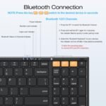 OMOTON Foldable Keyboard for Travel, Full Size with Number Pad, Black | Bluetooth 3-device Switching for iPad/iPhone/Tablet/Laptop/Mac, USB-C Rechargeable, Folding Portable for Travel & Remote Work - Image 7