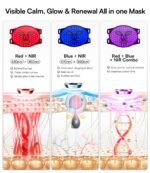 INIA Red Light Therapy Mask for Face, 850nm NIR, Red/Blue LED Light 4 Modes | Visible Results in Just 4 Weeks, 220 LEDs, 105mW/cm² Output, 2600mAh Rechargeable Battery, 10-30min Timer, Auto Shut-off - Image 4