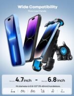 Lamicall Bike Phone Holder Motorcycle Mount - One-Hand Operation, Lockable | 360° Rotation Handlebar Clamp for 4.7-6.8" iPhone 17 Pro Max Air, Rubber Protect, Road Mountain Bike E-Bike Scooter Holder - Image 7