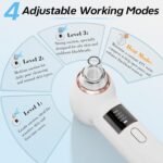 Blackhead Remover 3+1 Suction Modes Facial Pore Vacuum Cleaner (White) | USB Rechargeable Black Head Remover for Face Portable Blackhead Extractor with 5 Suction Heads for Women & Men - Image 4