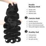 15A Raw Indian Human Hair Bundles Body Wave Bundles Human Hair,Triple Lifespan Virgin Remy Hair,No Tangle Shedding,Keep Texture Silky Soft After Multiple Washes (3 Bundles Natural Black, 20 22 24) - Image 6