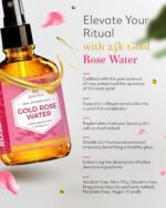 24 Karat Gold Rose Water Toner by Leven Rose Natural Moroccan 24K Rosewater Toner 4 oz - Image 3