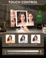 BERTHALESS Makeup Mirror Vanity Mirror with Lights, 1X 2X 3X Magnification | 14.4"L x 9.1"W, 2400mAh,76 LEDs,3-Color Lights, HD View for Skincare,Dorm Essential,Birthday Gifts for Mom,Women,Wife,Girls - Image 3
