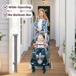 Retractable Baby Gate for Stairs & Doorways, Dog Gate Indoor Outdoor | Extends to 55" Wide 34" Tall Mesh Child Gate for Hallways, Deck, Porch, Pet Toddler Safety Essentials, Easy Install, Grey - Image 6