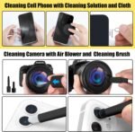 walrfid Laptop Phone Screen Cleaner Kit, Computer Keyboard Brush Cleaning Spray for iPhone AirPods MacBook iPad, 20-in-1 Electronic Device Clean Tool for Camera Earbud Car Screens (Black) - Image 5