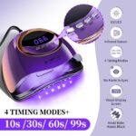 JEWHITENY Purple Fast U V Dryer for Gel Nail Polish:Gel Manicure U V Light with 4 Timers & Automatic Sensor Gel Nail Lamp Professional Curing LED Light - Image 4