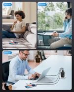 128W USB C Wall Charger,GaN III 3-Port Fast Charging Station,PD QC Foldable Charger Block Portable 65W Laptop Adapter for MacBook Pro/Air,iPad Pro,Galaxy S23,Dell XPS 13,iPhone 17/16/Pro etc - Image 8