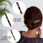 10 Pieces Acetate Hair Sticks Leopard Print Hair Pins, Tortoise Shell Hairpin Vintage Hair Chopsticks Retro Hairpins Disk, Hair Accessories for Women Girls (Classic) - Image 4