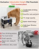 UPSKY 11L Elevated No-Spill Dog Water Fountain with 4 Adjustable Heights | Large Dog Water Dispenser, No-Splash, 304 Stainless Steel Tray, 5-Layer Filtration, for Large/Senior Dogs & Multi-pet Home - Image 9