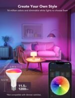 Govee Smart Light Bulbs, 1200 Lumens Dimmable BR30 Bulbs, RGBWW Color Changing Light Bulb, Flood Light Bulbs Work with Alexa, Google Assistant, WiFi & Bluetooth LED Bulbs, Music Sync, 2 Pack | RGBWW Color Changing Light Bulb, Flood Light Bulbs Work with Alexa, Google Assistant, WiFi & Bluetooth LED Bulbs, Music Sync - Image 3