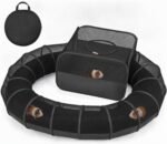 Lewtemi Guinea Pig Playpen with Tunnel 27.5x27.5x16.5 Inch, Breathable Mesh Rabbit Playpen for Bunny Hamster Ferret Chinchilla, Foldable Small Animal Enclosure Indoor Outdoor with Carry Bag, Black - Image 2