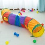 iCAGY Cat Tunnel Toys for Indoor Cats Kittens Rabbits, Pet Toy Play Tunnels | Interactive Crinkle Pop Up Tunnel Toys, Relieve Cat Boredom, Rainbow 47" Shape S - Image 2