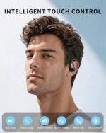 Active Noise Cancelling Ear Buds Wireless Earbuds 90H Playtime Bluetooth Headphones Stereo Bass Over-Ear Hooks Earphones with Power Display Case IPX7 Waterproof Headset for Workout/Running, Black - Image 9