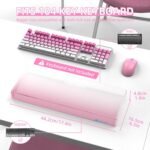 Attack Shark KC04 Acrylic Clear Transparent Keyboard Cover(17.4 * 6.5 * 1.89 inch) with Dustproof Waterproof Anti-hit Anti-cat Protective Case for Standard 104 Key Mechanical Gaming Keyboard Pink - Image 3