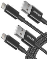 Anker USB A to Lightning Cable, MFi-Certified (2-Pack, 6 ft, Black) | Double-Braided Nylon Cord, for iPhone 14 / 13 / 12 / 11 Pro / 11 / XS Max / XR / 8 / 7 / 6s Plus, and More - Image 2