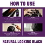 Hair Dye Shampoo，Easy to Use at Home, Women & Men (Black) | Ammonia-Free Vegan 3-in-1 Instant Color Shampoo, Provides Natural Gray Hair Coverage for Daily Hair Care Use - Image 9