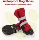 PAWsay Dog Hiking Boots with High Top Non Slip Dog Shoes for Slippery Land | Water-resistant Paw Protectors for Outdoor Walking Running Adjustable Dog Shoes for Medium Large Dogs to Prevent Scratching - Image 6