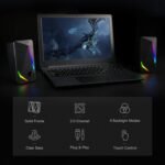 Redragon GS510 RGB Wired Desktop Speakers, 2.0 Channel Stereo Sound, Black | 4 Colorful LED Backlight Modes, Enhanced Bass, Easy-Access Volume Control, Plug & Play USB Powered PC Gaming Speaker - Image 4