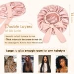 YANIBEST Adjustable Silk Bonnet for Sleeping Women Double Layer Satin Bonnet Reduce Friction Prevent Frizz Curly Hair - Image 9