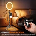 EMART 10" Ring Light with 55" Extendable Tripod Stands and Phone Holder | Dimmable LED Circle Round Light for Selfie Camera Photography, Makeup, YouTube Video, Vlogging, Live Streaming - Image 8