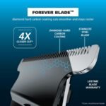 Wahl USA Pro Series Stainless Steel Cordless USB Beard Trimmer for Men | High Performance Waterproof Beard Trimmer For Men With Close Cutting Forever Blade And No-Slip Grip – Model 3026017 - Image 4