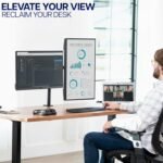 VIVO Dual Monitor Desk Mount, Holds 2 Computer Screens up to 30 inches and 22lbs Each, Heavy Duty Fully Adjustable Steel Stand with C-Clamp and Grommet, Black, STAND-V002 | Black, Articulating, Adjustable Monitor Arm, Grommet or C-Clamp Mounting, Computer Stand for 2 Monitors, Holds 22 lbs Each - Image 10