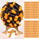 40pcs Cold Wave Perm Rods Set for Women's Long & Short Natural Hair - Plastic Orange Rollers for Curling and DIY Hairdressing - Image 2