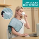Heating Pad for Period Cramps, Heating Pad for Back/Neck/Shoulder Muscle Pain, 6 Heating&4 Timer Setting, Auto Shut Off, Dry/Moist Heat & Machine Washable, Gray Birthday Christmas Gifts for Women Mom - Image 6