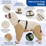 Nanaki Waterproof Dog Raincoat with Harness-Full Body Dog Raincoats Outdoor | For Rainy Days,Hiking Camping,Reflective Safety Strips,Full-Body Protection,Easy On/Off,Detachable&adjustable Hood,Breathable - Image 8
