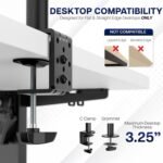 VIVO Dual Monitor Desk Mount, Holds 2 Computer Screens up to 30 inches and 22lbs Each, Heavy Duty Fully Adjustable Steel Stand with C-Clamp and Grommet, Black, STAND-V002 | Black, Articulating, Adjustable Monitor Arm, Grommet or C-Clamp Mounting, Computer Stand for 2 Monitors, Holds 22 lbs Each - Image 7